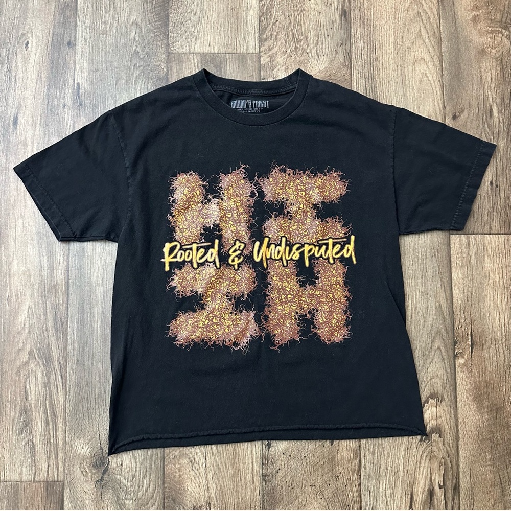 HAWAII'S FINEST 2017 Short Sleeve Rooted & Undisputed T-shirt Women’s Sz L Black